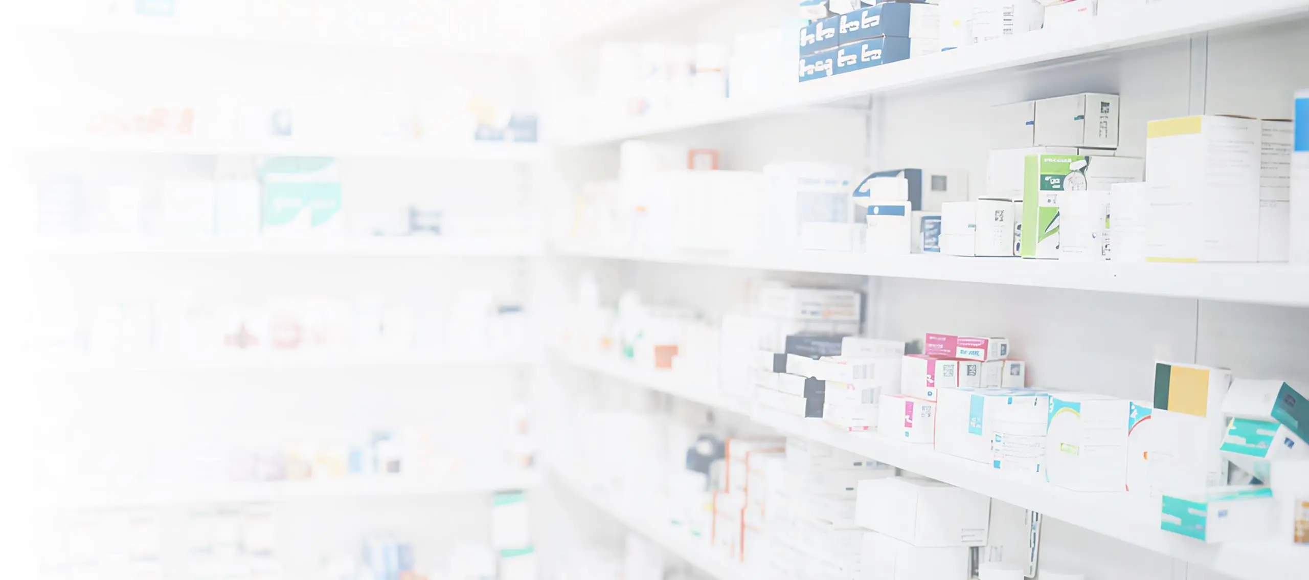Stocked pharmacy shelves